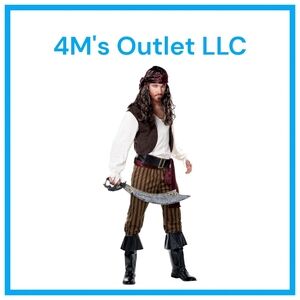 California Costumes Men's Pirate Outfit - Brown, White, Black